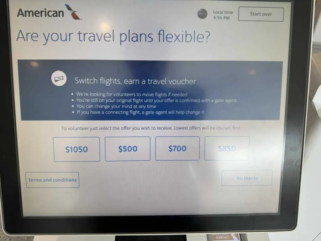 Travel voucher offer