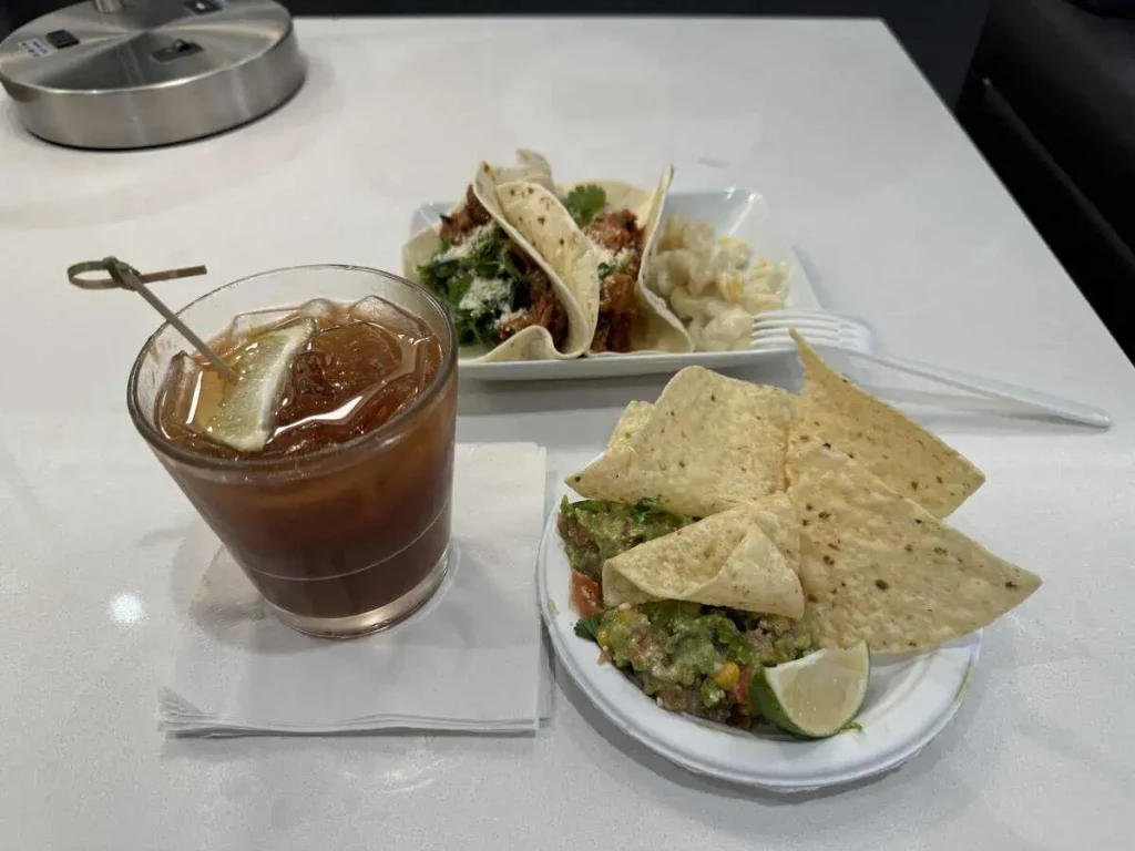 My food and drink at the Admirals Club DFW Terminal A