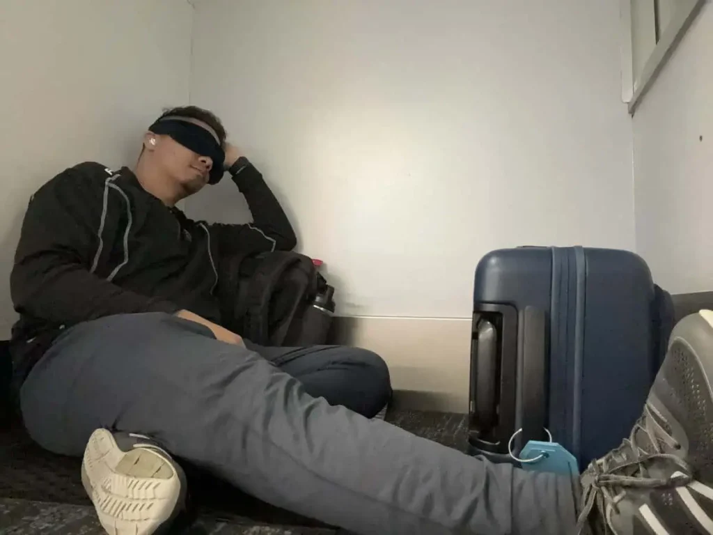 Me attempting to sleep at CLT