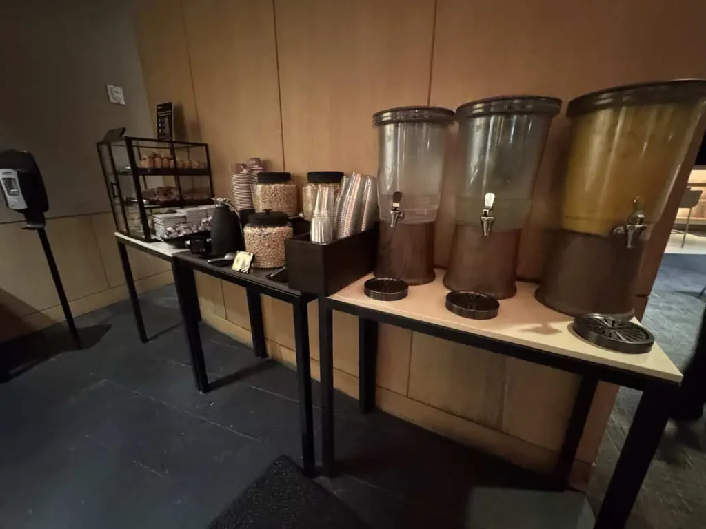 Admirals Club DFW Terminal B Cereal and Water, Juice