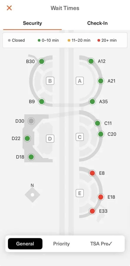 DFW Airport App_Wait Times