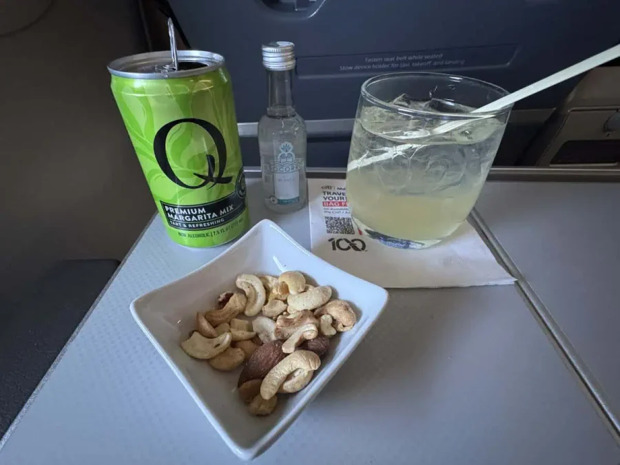 06_American Airlines A321 First Class Food_02_Marg and Nuts
